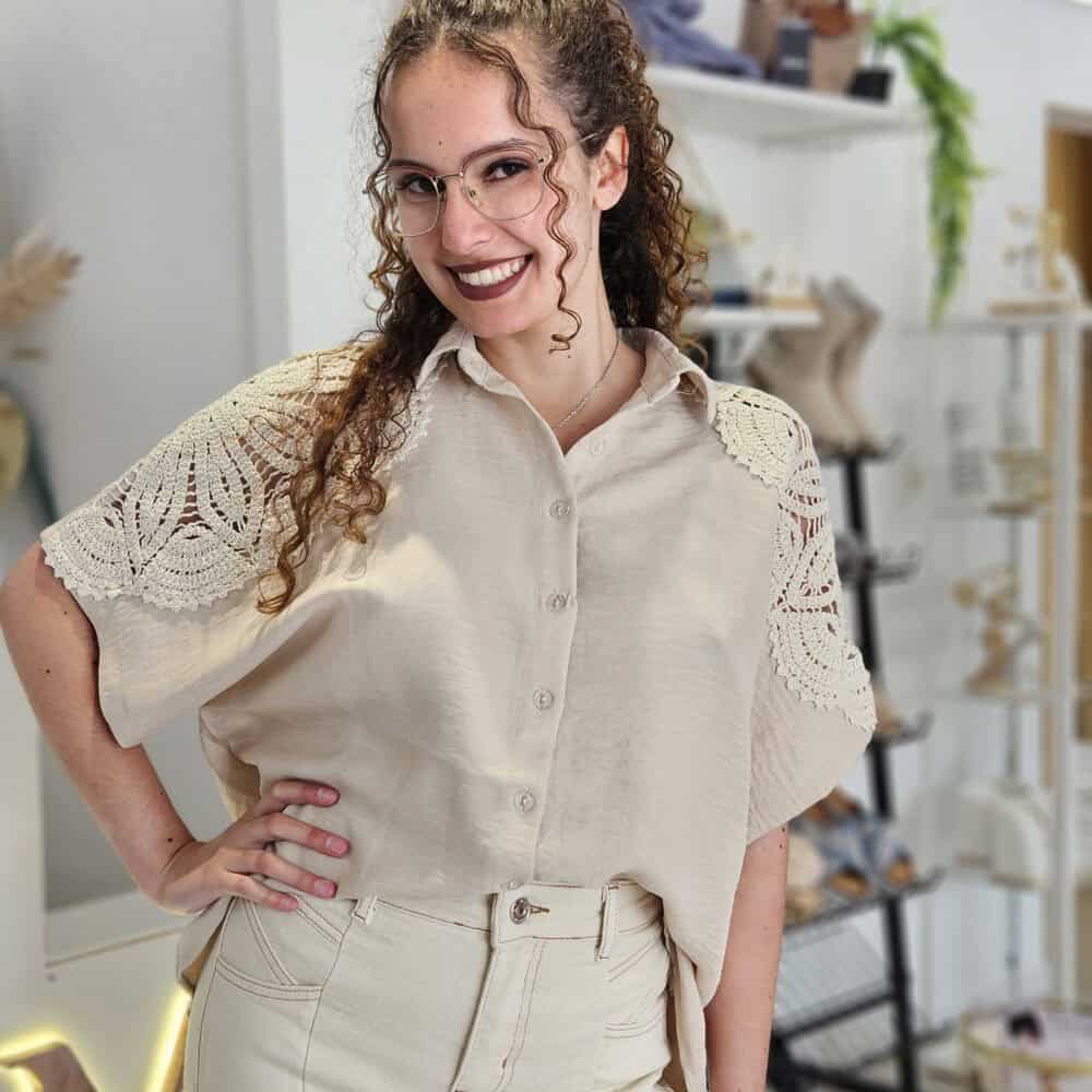 Chemise beige Bohême