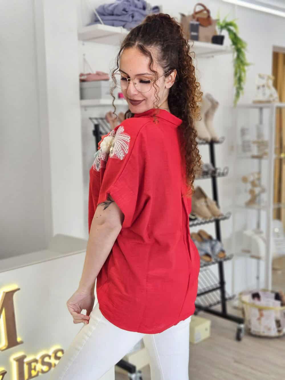 Chemise Fleur Rouge – Image 2