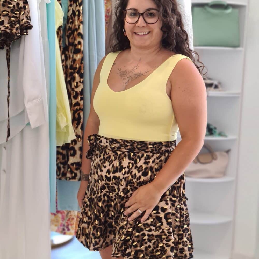 Short effet jupe Leopard