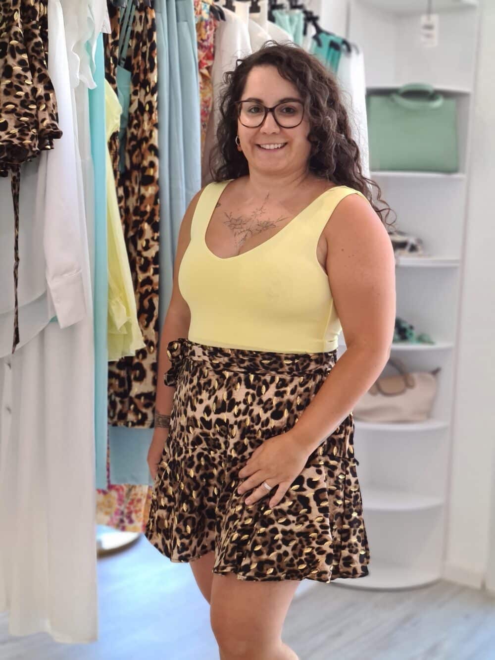 Short effet jupe Leopard